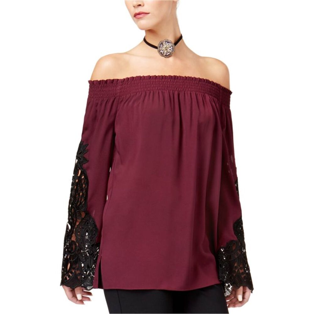 Kobi Womens Lace Insert Knit Blouse, NWT